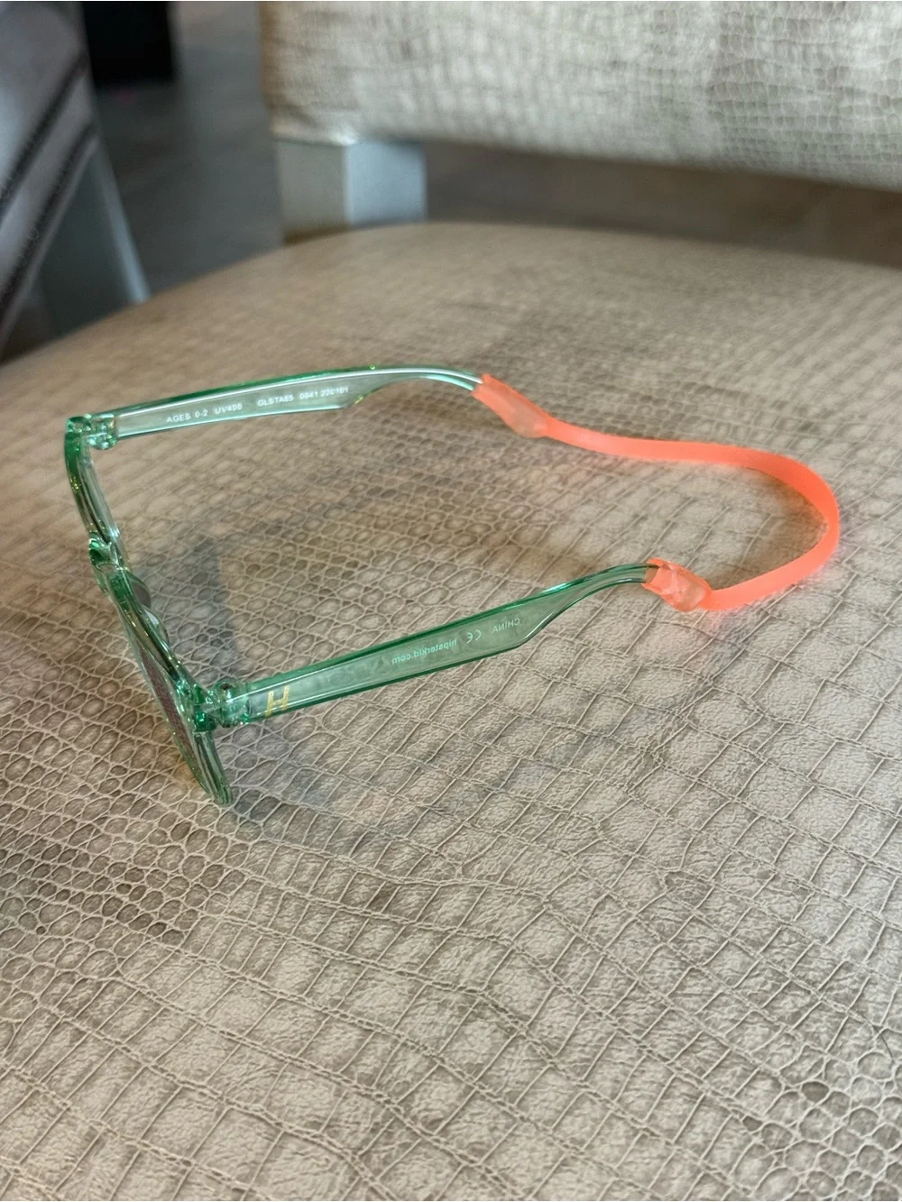 Baby Translucent Green Sunglasses with Orange straps